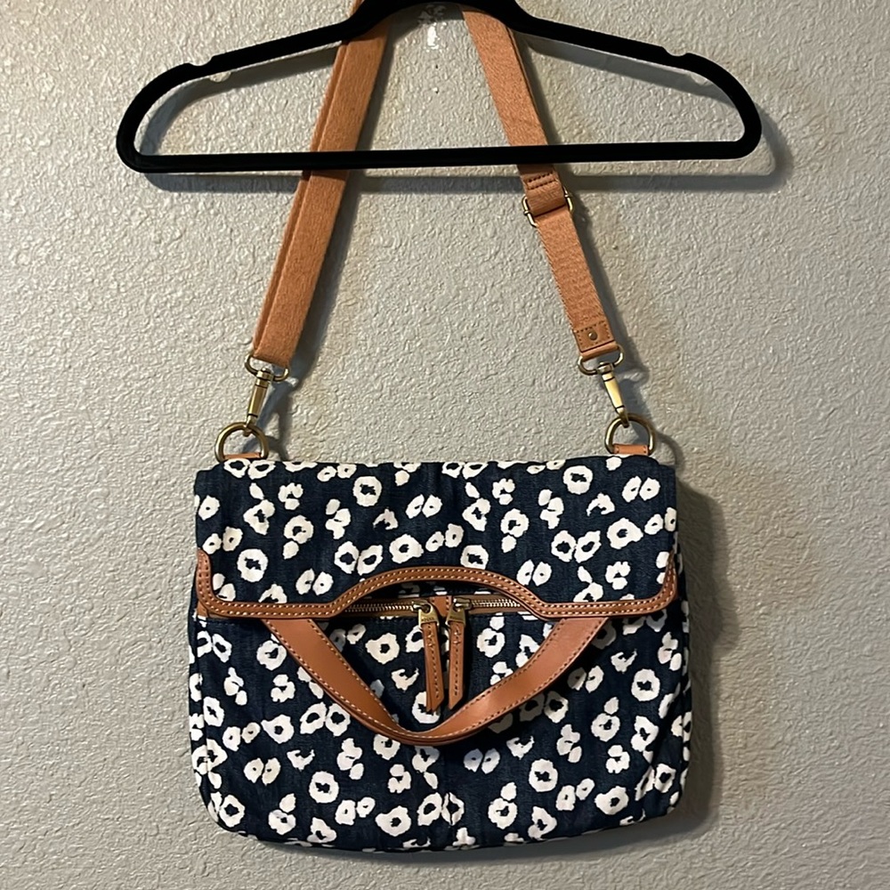 Fossil Leopard Print Erin Crossbody Purse/Bag/Tote - image 1